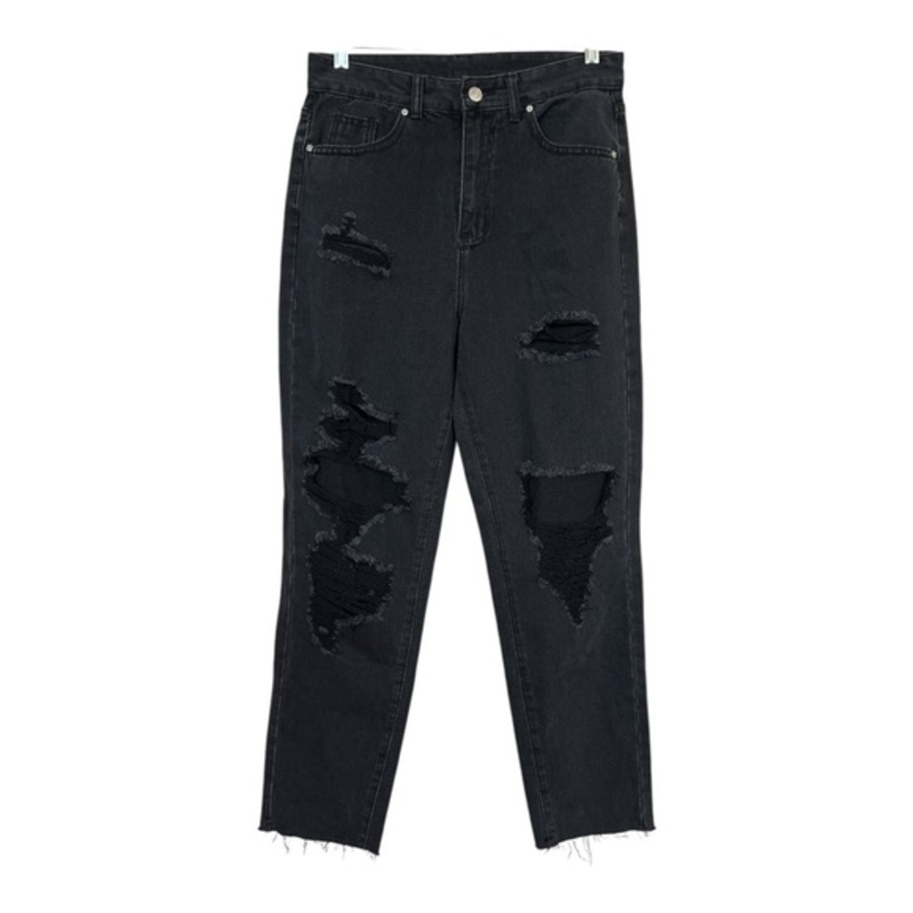 SHEIN Black Distressed Ankle High waist Jeans Size 6